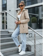 Kurtka parka damska z odpinanym kapturem beżowa FashionStreet TY5450