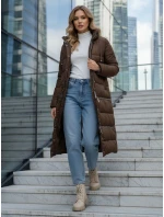 Dámská zimní dlouhá bunda hnědá Dstreet TY5475