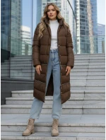 Dámská zimní dlouhá bunda hnědá Dstreet TY5475