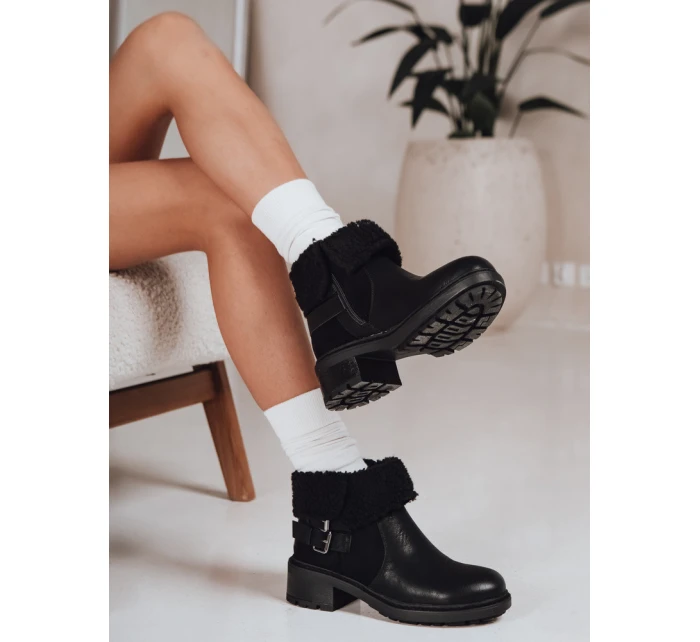 Dámské kozačky s ovčí kůží černé Dstreet ZY1250 Dámské kozačky s ovčí kůží černé Dstreet ZY1250