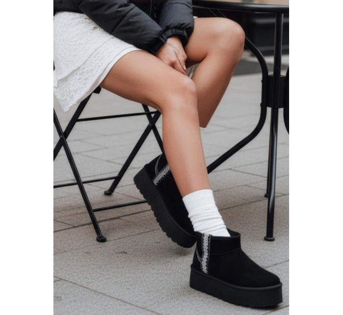 Dámské semišové sněhule černé Dstreet ZY1297 Dámské semišové sněhule černé Dstreet ZY1297