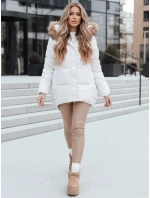 Dámská prošívaná zimní bunda s kapucí světle béžová Dstreet TY5507