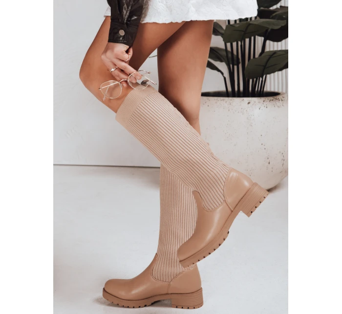 Dámské khaki ponožkové boty FashionStreet ZY1308 Dámské khaki ponožkové boty FashionStreet ZY1308