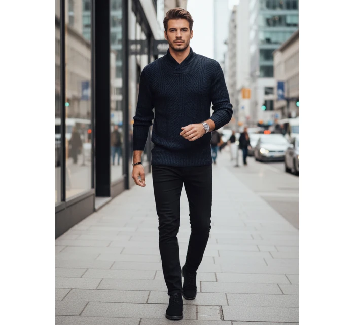 Pánský tmavě modrý svetr Dstreet WX2257z Pánský tmavě modrý svetr Dstreet WX2257z