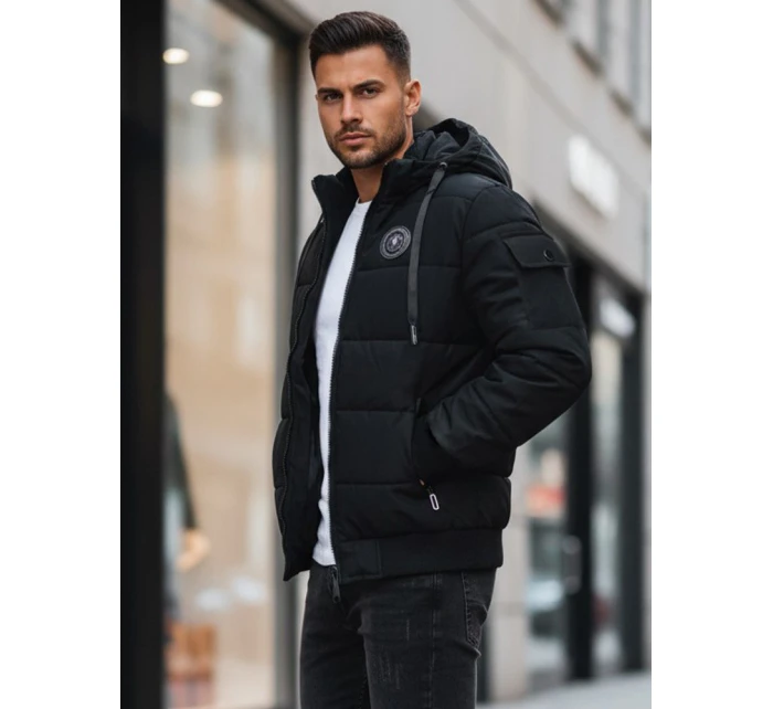 Pánská prošívaná bunda černá Dstreet TX4638z Pánská prošívaná bunda černá Dstreet TX4638z