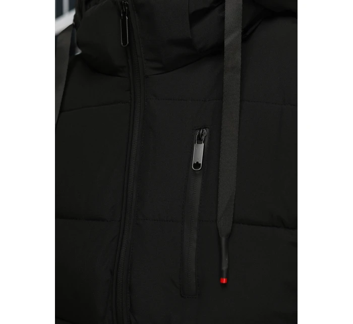 Pánská prošívaná zimní bunda s kapucí černá Dstreet TX5117 Pánská prošívaná zimní bunda s kapucí černá Dstreet TX5117