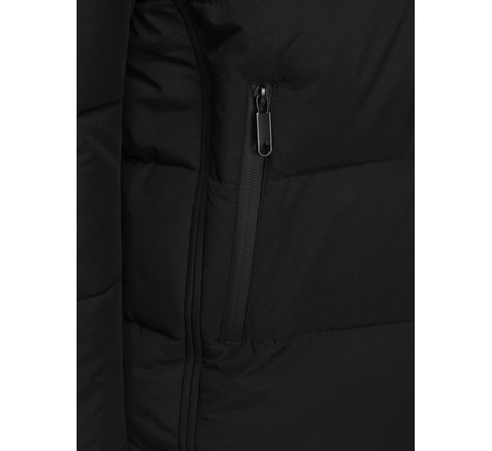 Pánská prošívaná zimní bunda s kapucí černá Dstreet TX5117 Pánská prošívaná zimní bunda s kapucí černá Dstreet TX5117