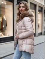 Dámská zimní bunda s kapucí WINTERCHIC růžová Dstreet TY4441z