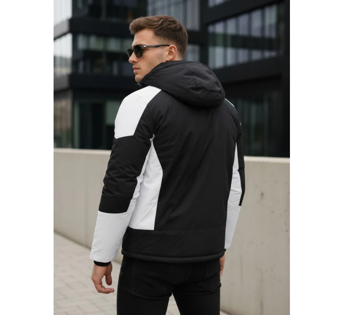 Pánská zimní bunda s kapucí černá Dstreet TX5123 Pánská zimní bunda s kapucí černá Dstreet TX5123
