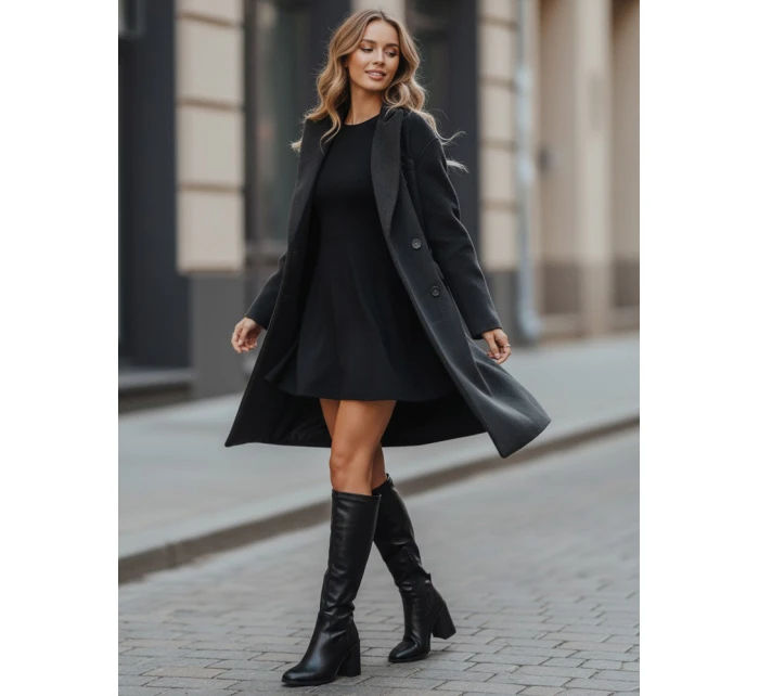 Dámské černé kozačky na podpatku Dstreet ZY1334 Dámské černé kozačky na podpatku Dstreet ZY1334