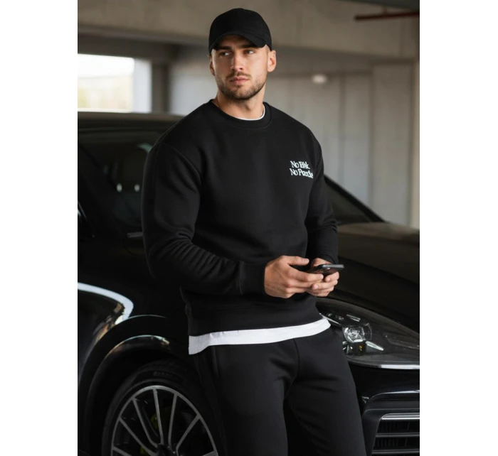 Pánská mikina s potiskem černá Dstreet BX5947 Pánská mikina s potiskem černá Dstreet BX5947