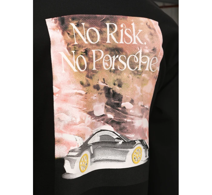 Pánská mikina s potiskem černá Dstreet BX5947 Pánská mikina s potiskem černá Dstreet BX5947