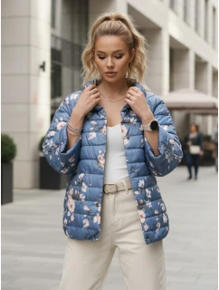 Dwustronna kurtka damska pikowana FLORIS niebieska FashionStreet TY5527