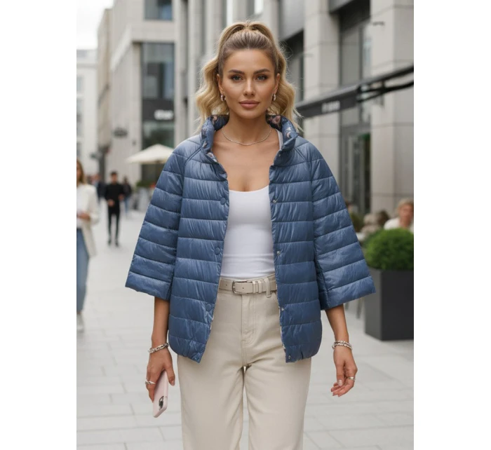 Dwustronna kurtka damska pikowana FLORIS niebieska FashionStreet TY5527 Dwustronna kurtka damska pikowana FLORIS niebieska FashionStreet TY5527