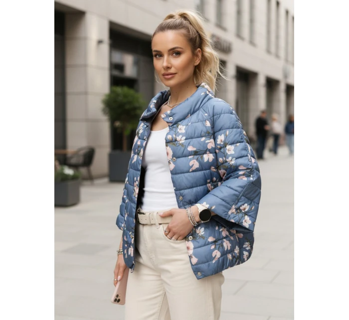 Dwustronna kurtka damska pikowana FLORIS niebieska FashionStreet TY5527 Dwustronna kurtka damska pikowana FLORIS niebieska FashionStreet TY5527