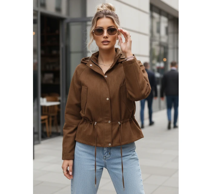 Dámská semišová bunda světle hnědá hit sezóny FashionStreet TY5575 Dámská semišová bunda světle hnědá hit sezóny FashionStreet TY5575