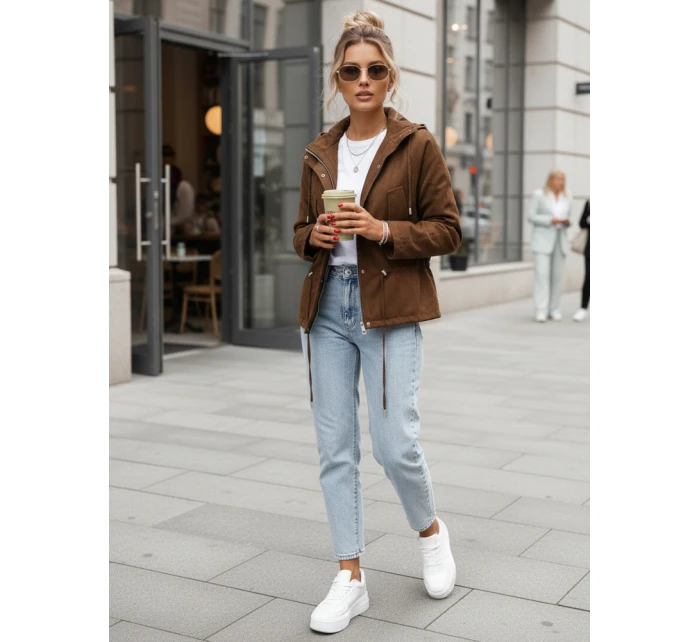 Dámská semišová bunda světle hnědá hit sezóny FashionStreet TY5575 Dámská semišová bunda světle hnědá hit sezóny FashionStreet TY5575