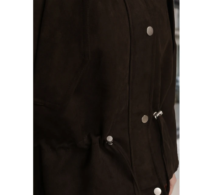 Dámská čokoládová semišová bunda hitem sezóny FashionStreet TY5576 Dámská čokoládová semišová bunda hitem sezóny FashionStreet TY5576