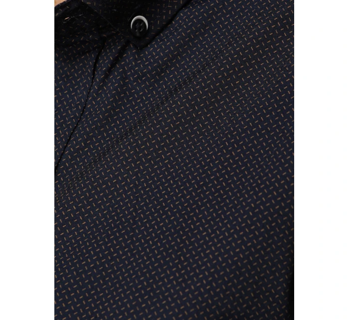 Pánská tmavě modrá vzorovaná košile slim fit FashionStreet DX2691 Pánská tmavě modrá vzorovaná košile slim fit FashionStreet DX2691