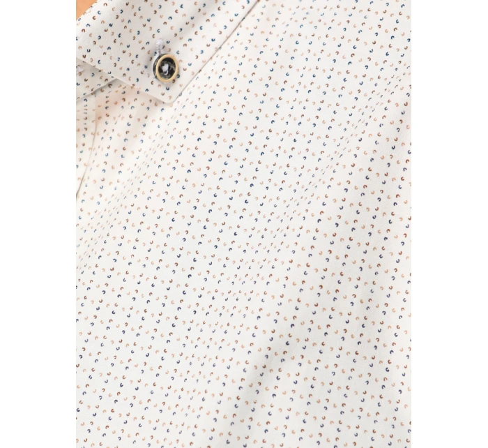 Pánská bílá vzorovaná košile slim fit FashionStreet DX2693 Pánská bílá vzorovaná košile slim fit FashionStreet DX2693