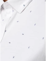 Pánská bílá vzorovaná košile slim fit FashionStreet DX2698