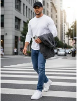 Pánské modré džíny slim fit FashionStreet UX4475 Pánské modré džíny slim fit FashionStreet UX4475