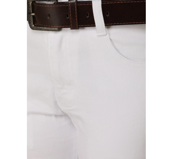 Pánské bílé džíny slim fit FashionStreet UX4477 Pánské bílé džíny slim fit FashionStreet UX4477