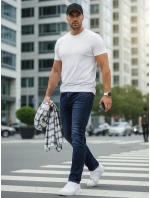 Pánské džíny slim fit navy blue FashionStreet UX4479 Pánské džíny slim fit navy blue FashionStreet UX4479