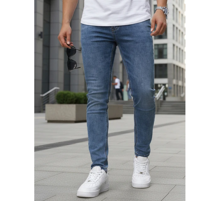 Pánské modré džínové kalhoty slim fit FashionStreet UX4481 Pánské modré džínové kalhoty slim fit FashionStreet UX4481