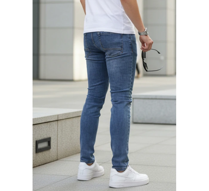 Pánské modré džínové kalhoty slim fit FashionStreet UX4481 Pánské modré džínové kalhoty slim fit FashionStreet UX4481