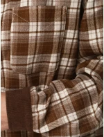 Koszula damska zapinana na guziki w kratę brązowa FashionStreet DY0486 Koszula damska zapinana na guziki w kratę brązowa FashionStreet DY0486