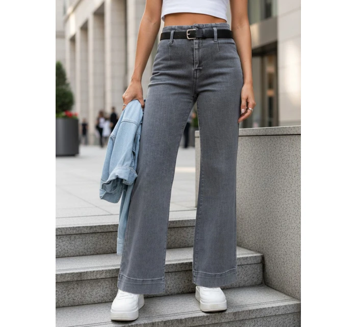 Jeansy damskie wide leg z wysokim stanem szare FashionStreet UY2908 Jeansy damskie wide leg z wysokim stanem szare FashionStreet UY2908