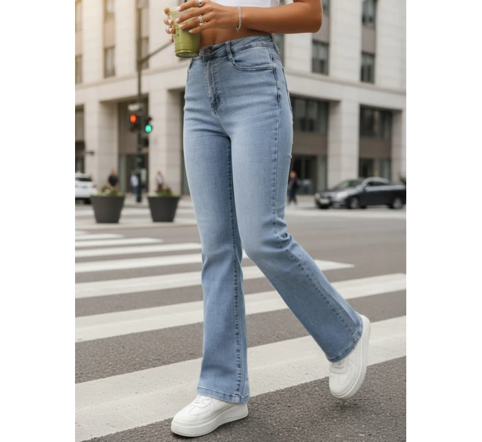 Jeansy damskie z wysokim stanem niebieskie FashionStreet UY2913 Jeansy damskie z wysokim stanem niebieskie FashionStreet UY2913