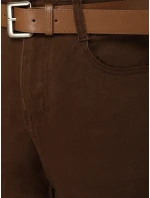 Spodnie damskie z wysokim stanem mom fit z paskiem brązowe FashionStreet UY2920