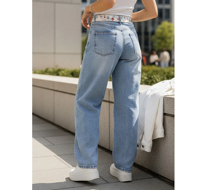 Dámské pytlovité džíny s vysokým sedem modré FashionStreet UY2928 Dámské pytlovité džíny s vysokým sedem modré FashionStreet UY2928