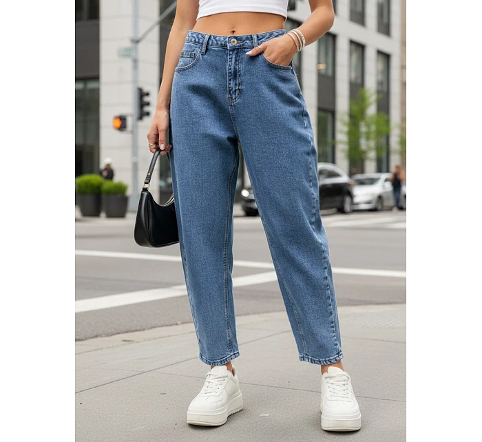 Dámské džíny balloon fit s vysokým sedem FashionStreet UY2929 Dámské džíny balloon fit s vysokým sedem FashionStreet UY2929