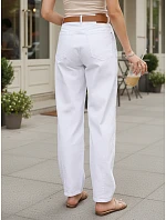 Jeansy damskie z paskiem białe model 22101977 - FashionStreet