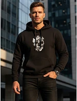 Pánská mikina s potiskem lebky černá FashionStreet NX0034B Pánská mikina s potiskem lebky černá FashionStreet NX0034B