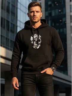 Pánská mikina s potiskem lebky černá FashionStreet NX0034B