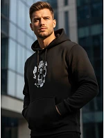 Pánská mikina s potiskem lebky černá FashionStreet NX0034B Pánská mikina s potiskem lebky černá FashionStreet NX0034B