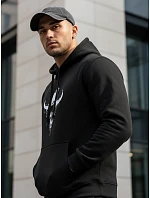Pánská mikina s potiskem býčí lebky černá FashionStreet NX0060B Pánská mikina s potiskem býčí lebky černá FashionStreet NX0060B