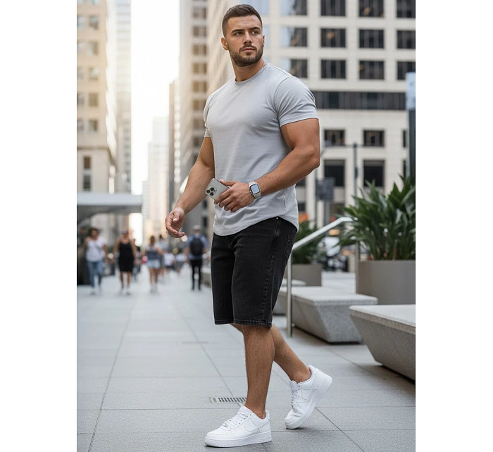 Pánské klasické šedé tričko FashionStreet RX5675 Pánské klasické šedé tričko FashionStreet RX5675