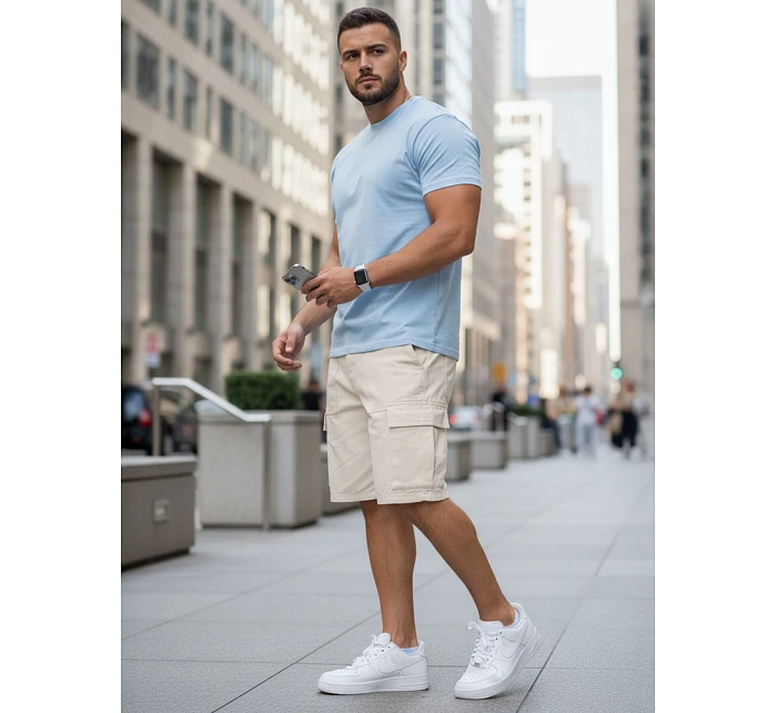 Pánské klasické modré tričko FashionStreet RX5680 Pánské klasické modré tričko FashionStreet RX5680