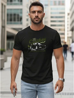 Pánské tričko s potiskem automobilů černé FashionStreet NX5089R