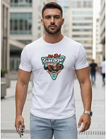 Pánské tričko s potiskem HOT ROD GARAGE bílé FashionStreet NX5093R