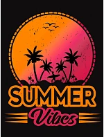 Pánské tričko s potiskem Summer Vibes černé FashionStreet NX047R