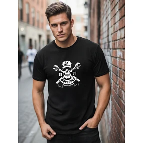 Tshirt męski z nadrukiem czarny model 22170647 - FashionStreet