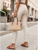 Dámské úzké džíny s vysokým pasem a páskem ecru FashionStreet UY3053