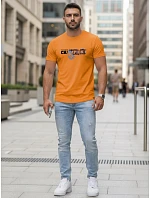 Pánské oranžové tričko s potiskem FashionStreet NX5017R