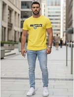 Pánské žluté tričko s potiskem FashionStreet NX5017R